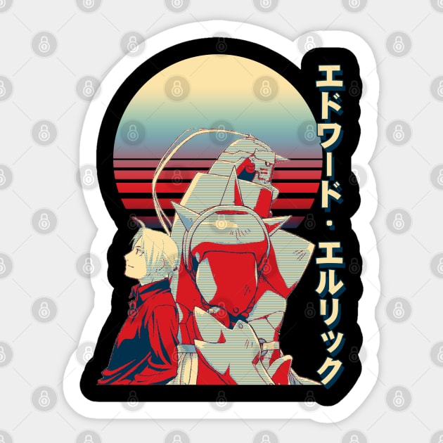 Edward Elric Sticker by Retrostyle